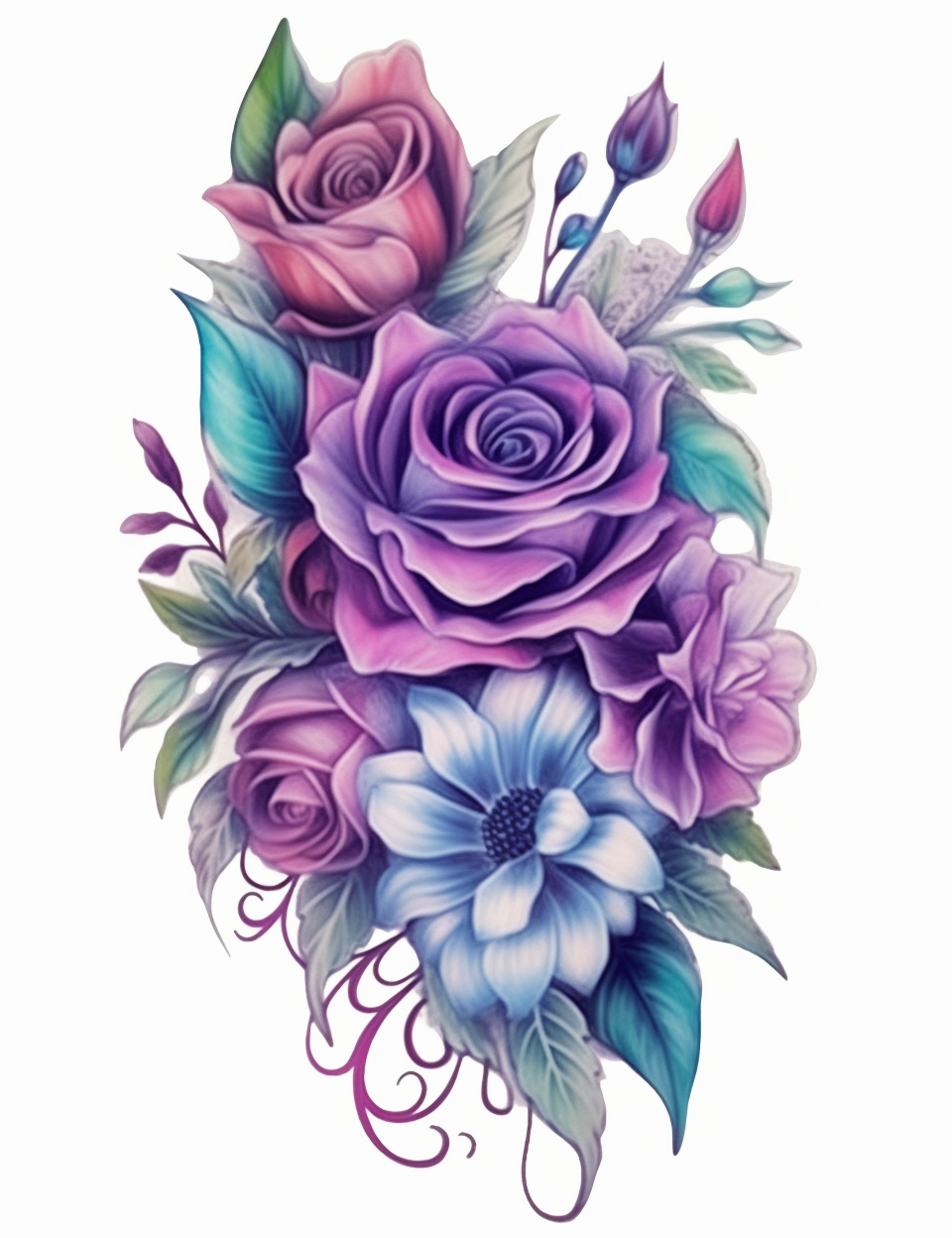 Bluish Purple Roses Diamond Art Kit