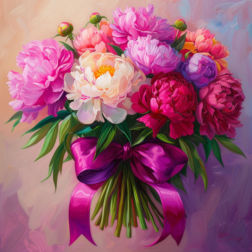 Vibrant Peonies Diamond Art Kit