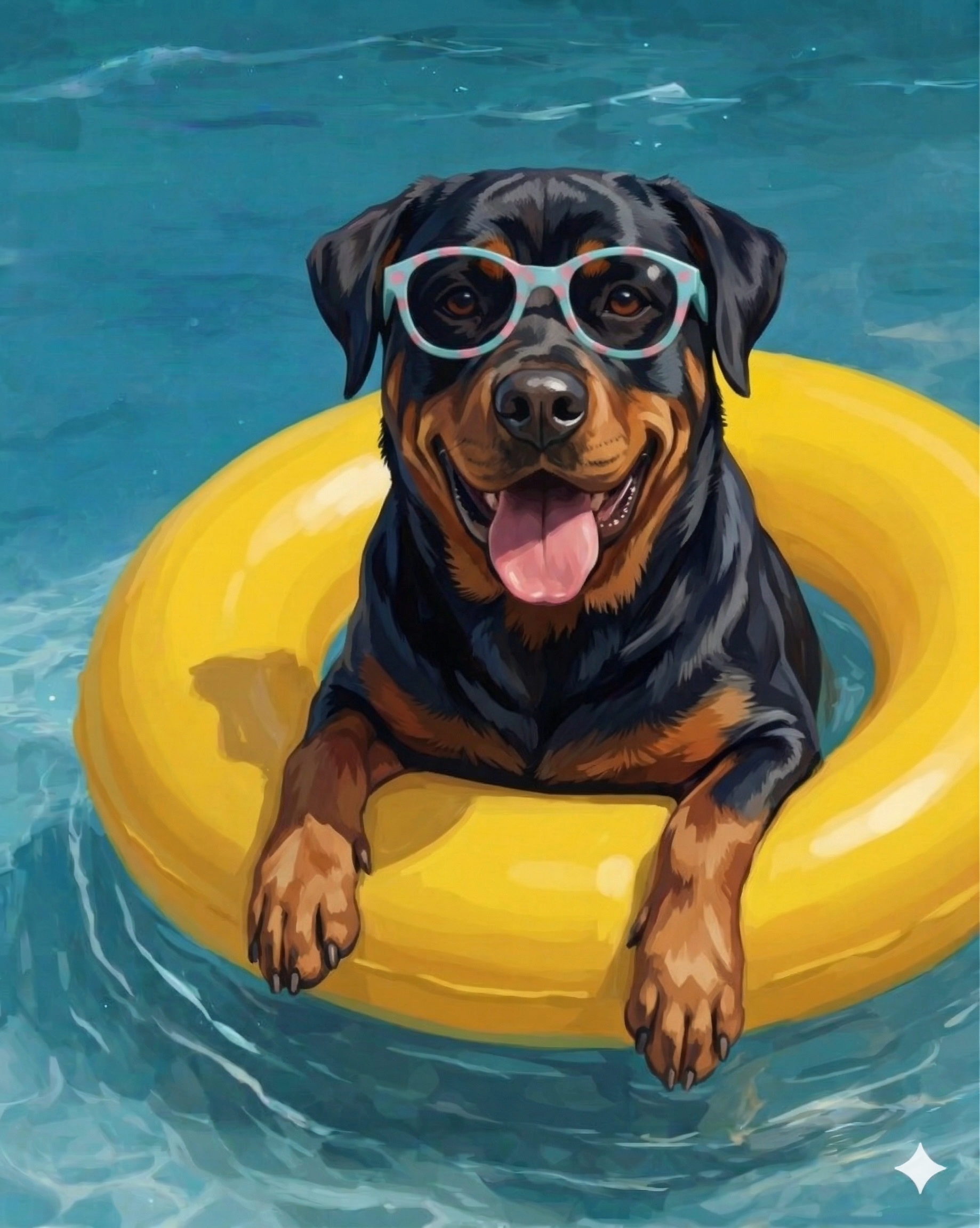 Hello Summer Rottweiler Diamond Art Kit