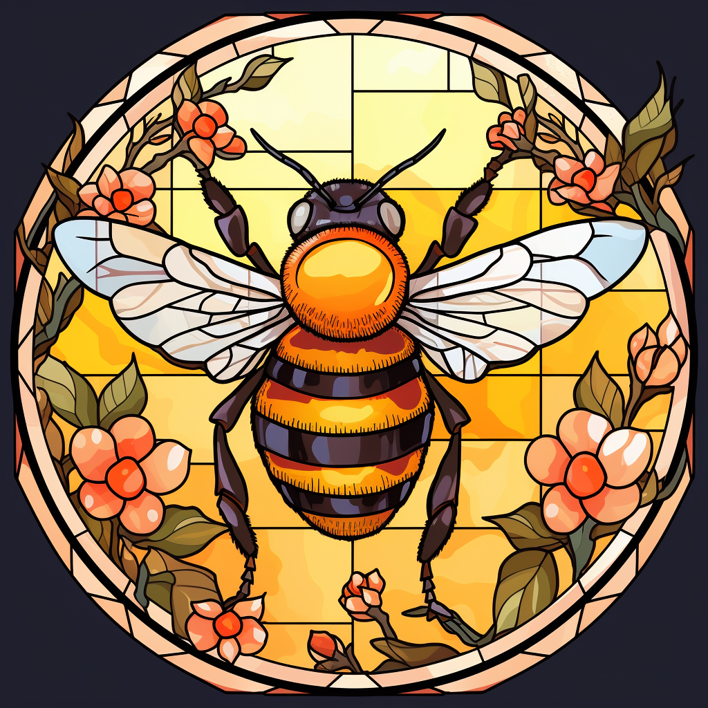 Bumblebee Flower Abstract Circle Diamond Art Kit