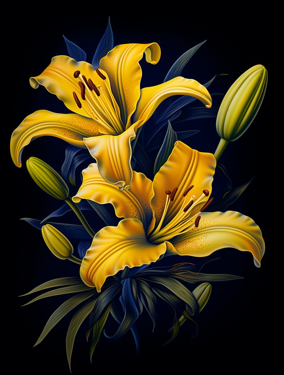 Two Yellow Lilies Diamond Art Kit