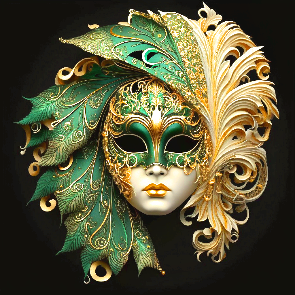 Green Gold Porcelain Mask Diamond Art Kit