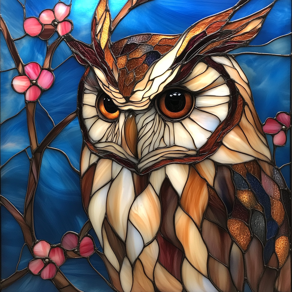 Brown Feather Owl Abstract Diamond Art Kit