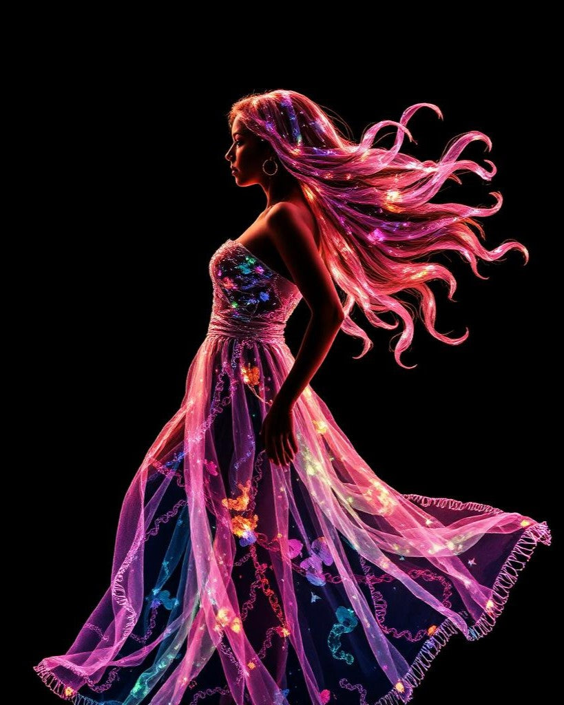 Pink Hologram Woman Diamond Art Kit