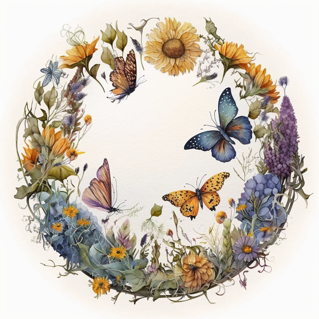 Butterfly Flower Wreath Diamond Art Kit