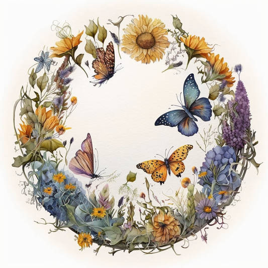 Butterfly Flower Wreath Diamond Art Kit