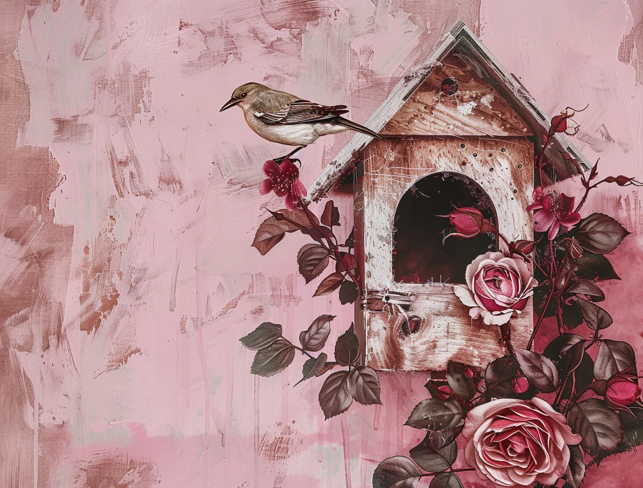 Pink Paint Birdhouse Diamond Art Kit