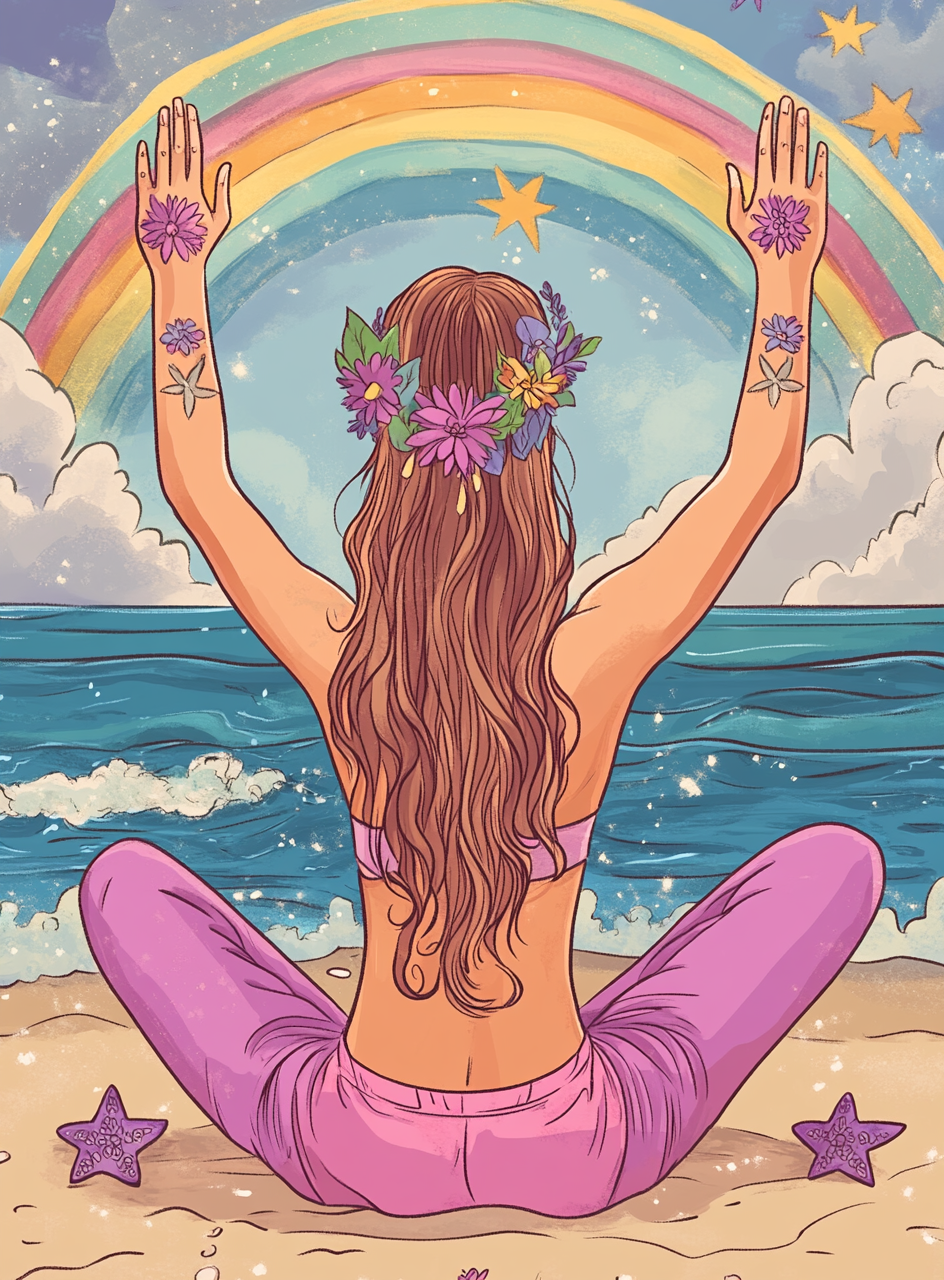 Boho Girl Beach Sun Diamond Art Kit
