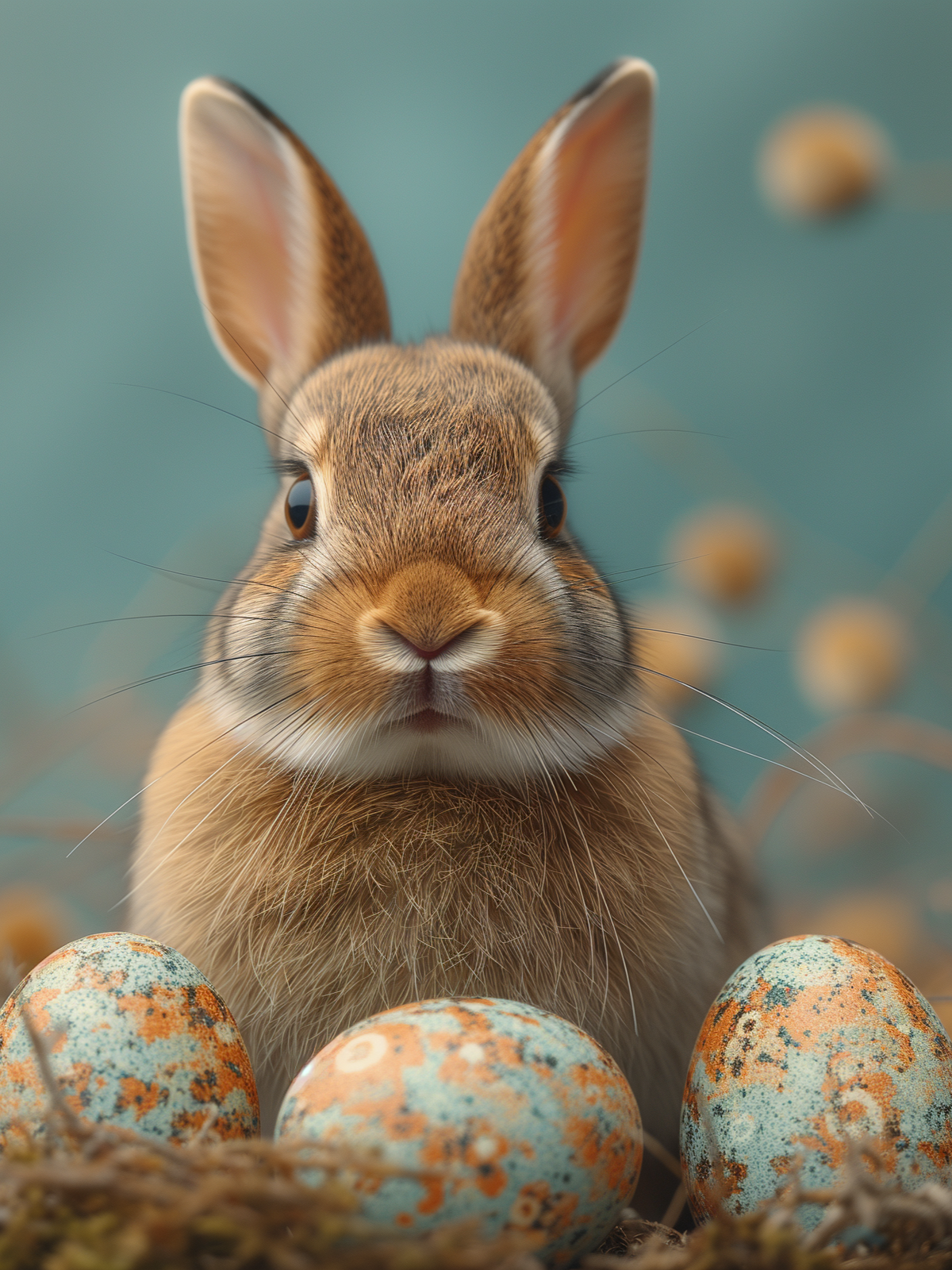 Brown Rabbits Speckled Eggs Diamond Art Kit
