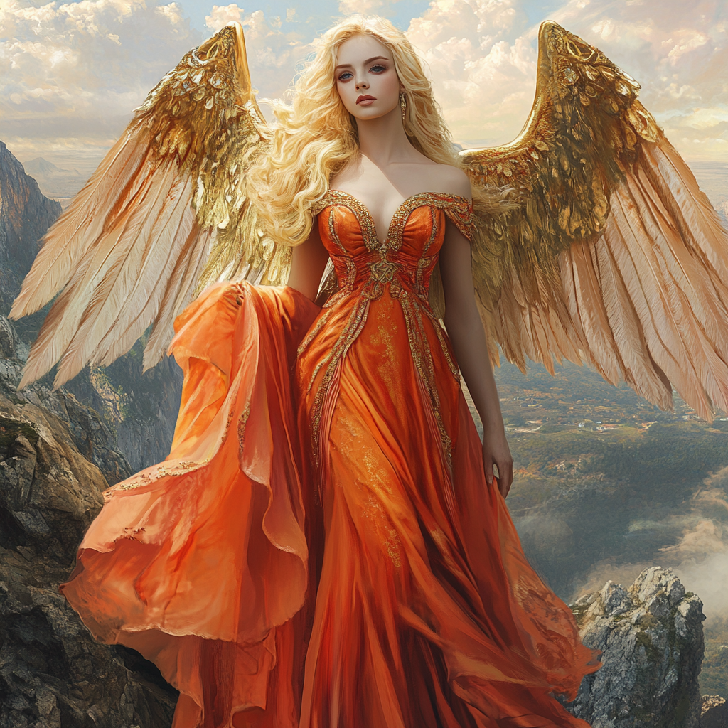 Orange Dress Angel Diamond Art Kit