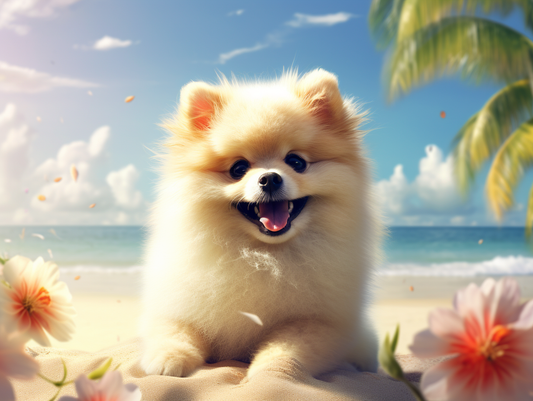 Island Pomeranian Diamond Art Kit