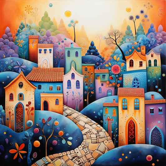 Colorful Village Diamond Art Kit