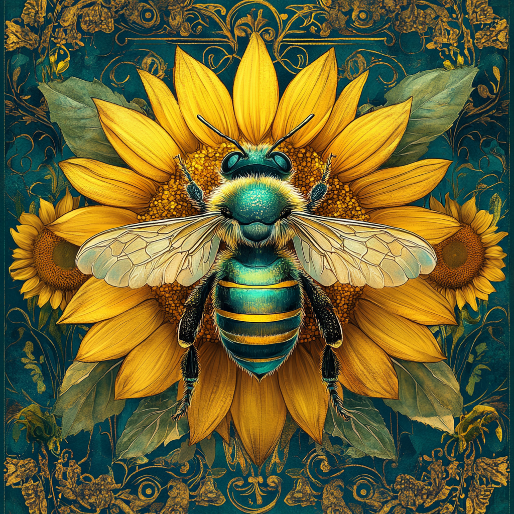 Green Gold Bee Diamond Art Kit