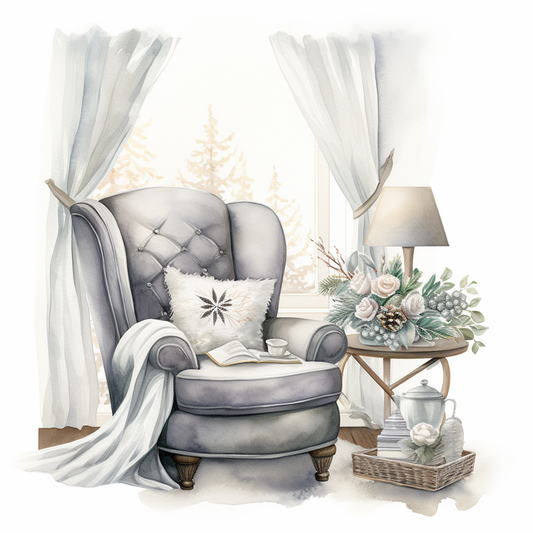 Light Grey Chair Sitting Room Diamond Art Kit