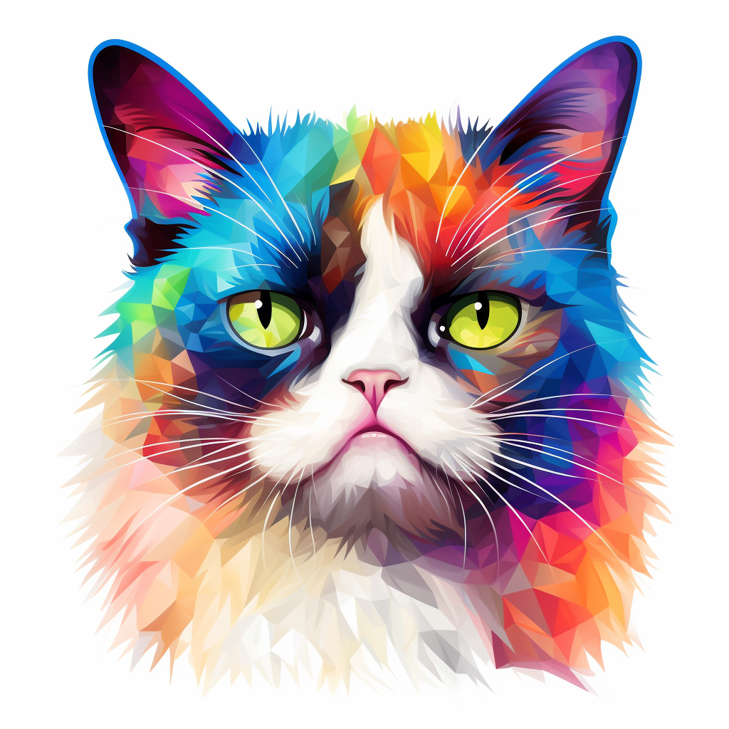 Grumpy Abstract Cat Diamond Art Kit