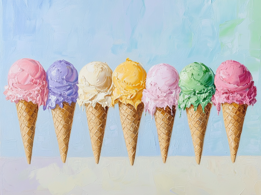 Seven Ice Cream Cone Diamond Art Kit