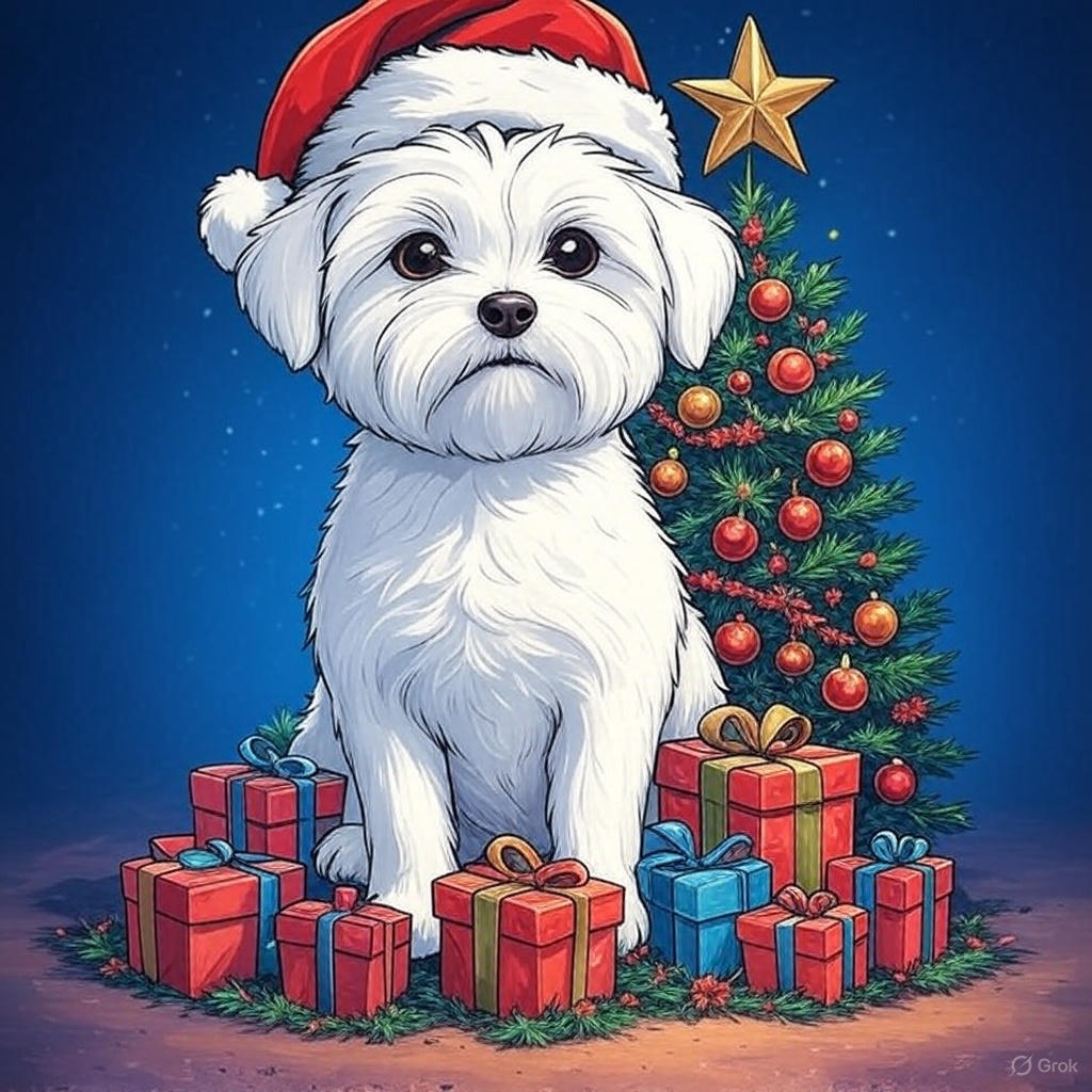 Christmas Maltese Diamond Art Kit