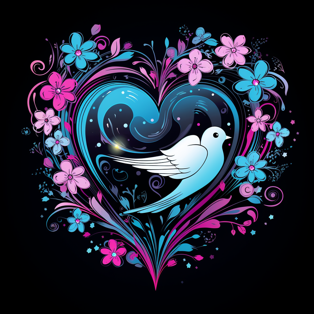 Dove Flower Heart Diamond Art Kit