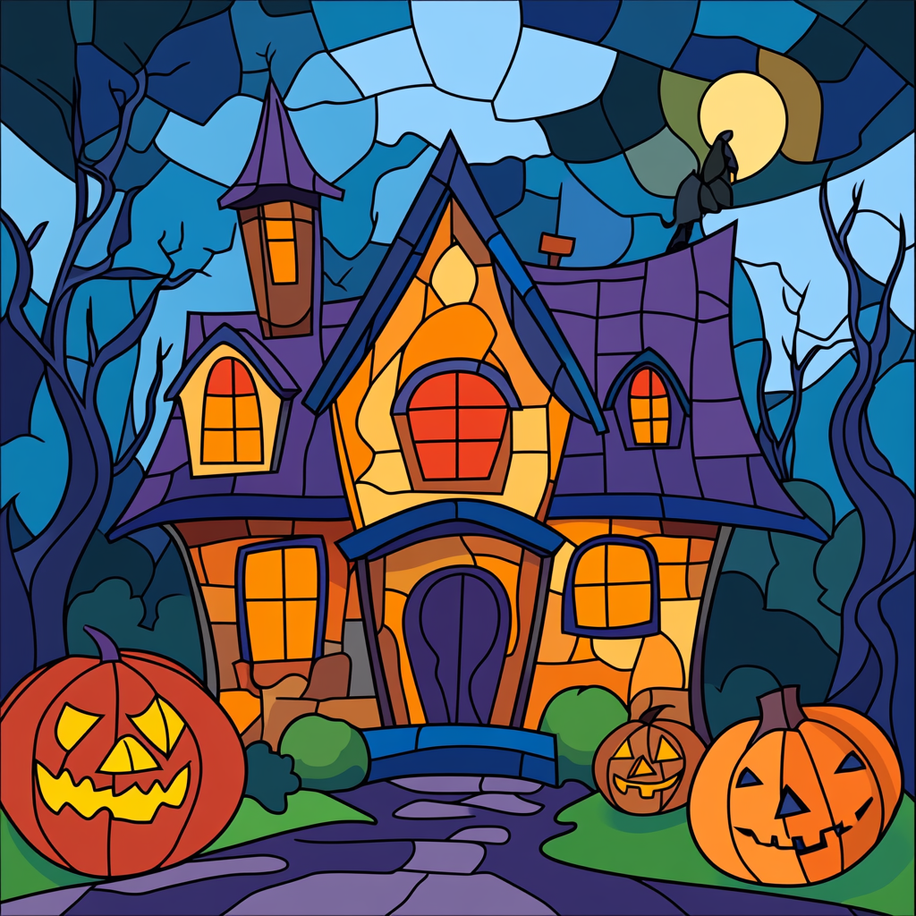 Bright Halloween Home Diamond Art Kit
