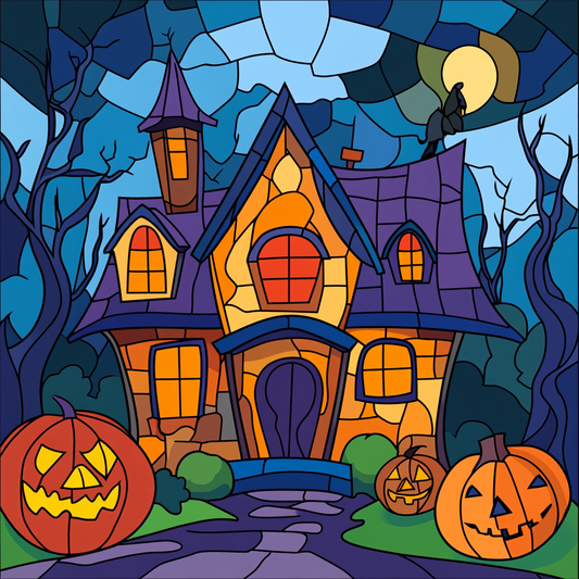 Bright Halloween Home Diamond Art Kit