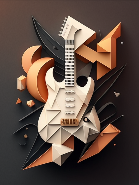 Abstract Shape Guitar Diamond Art Kit
