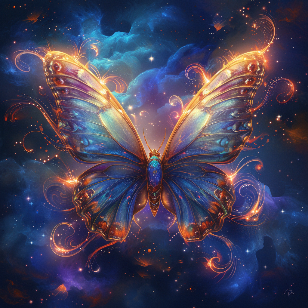 Fiery Blue Butterfly Diamond Art Kit