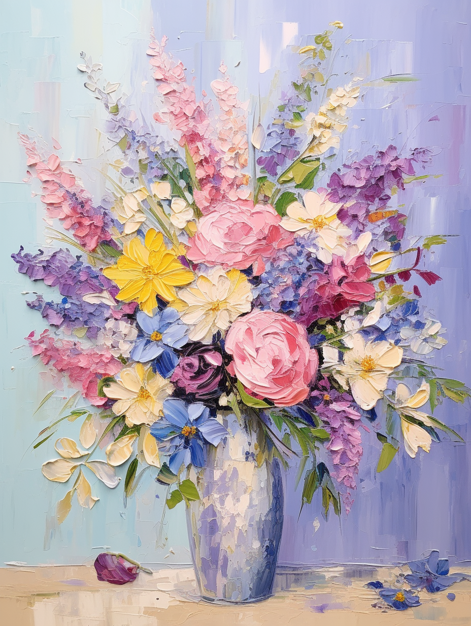 Periwinkle Vase Of Flowers Diamond Art Kit