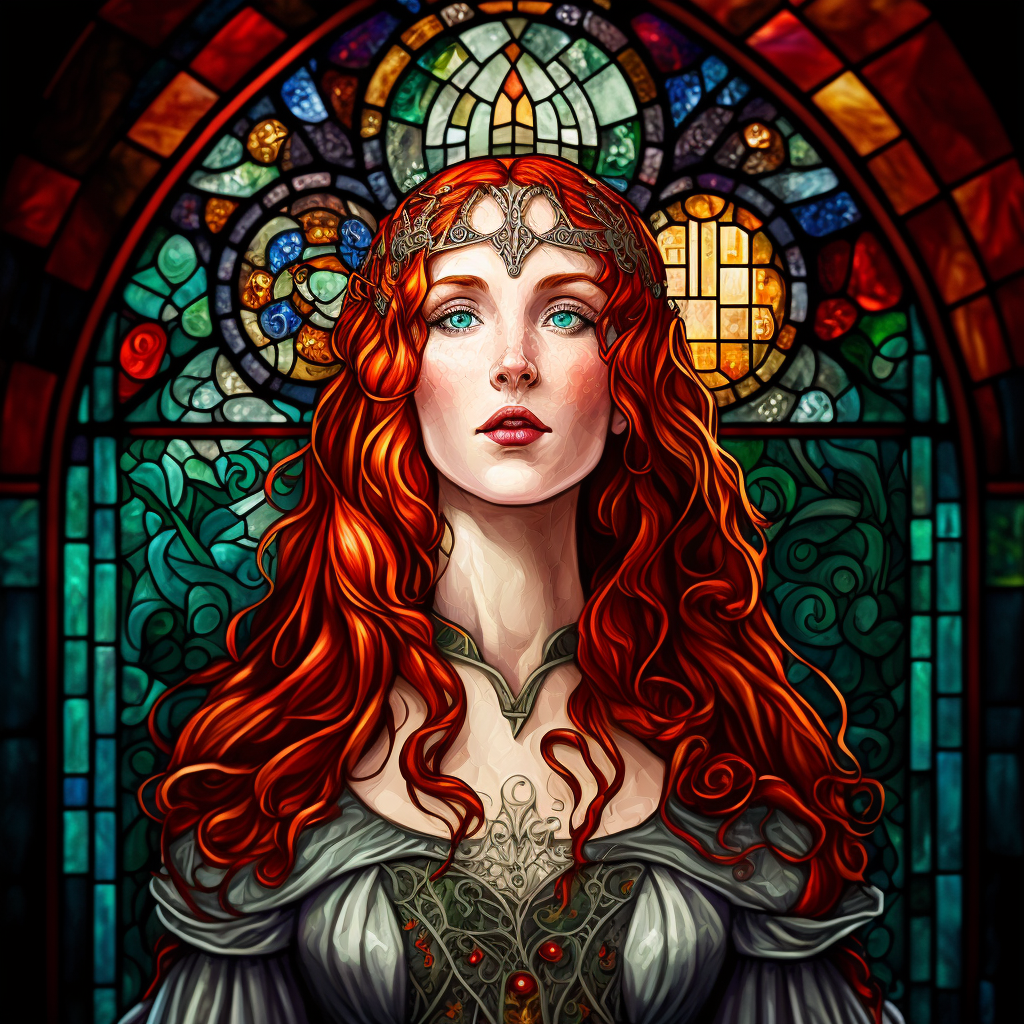 Abstract Redhaired Princess Diamond Art Kit