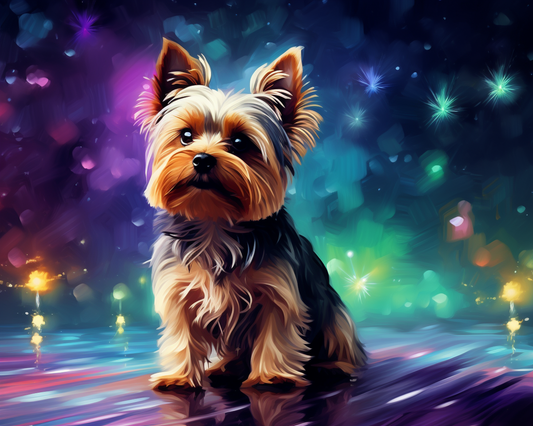 Sparkling Lights Yorkie Diamond Art Kit
