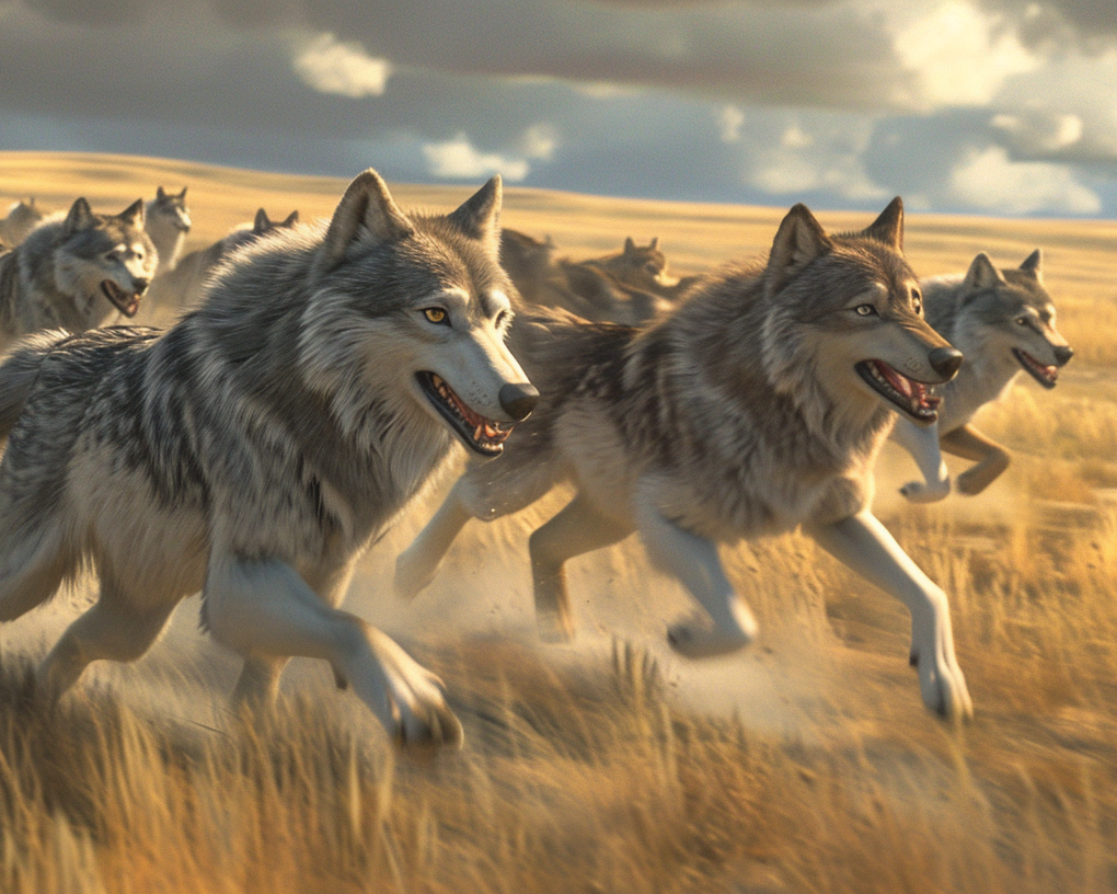 Plains Running Wolves Diamond Art Kit