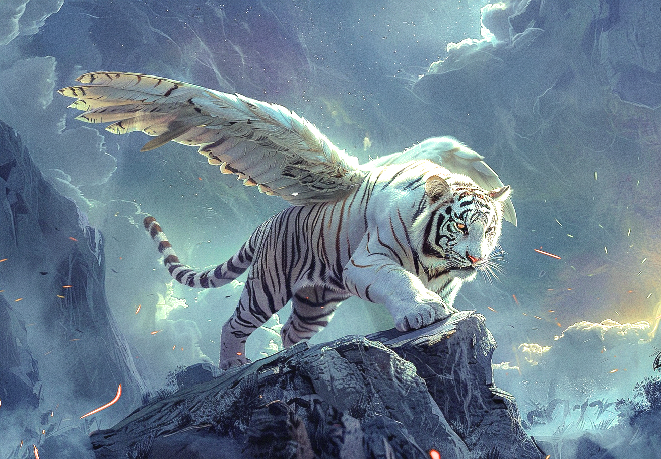 Mountaintop Winged Tiger Diamond Art Kit
