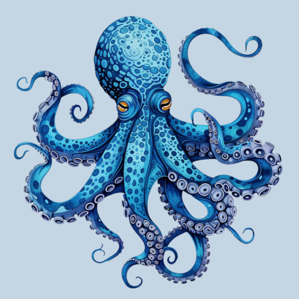 Blue Spotted Octopus Diamond Art Kit