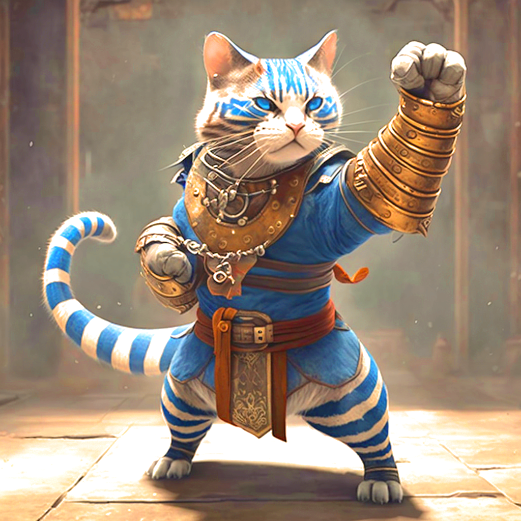Fighting Cat Diamond Art Kit