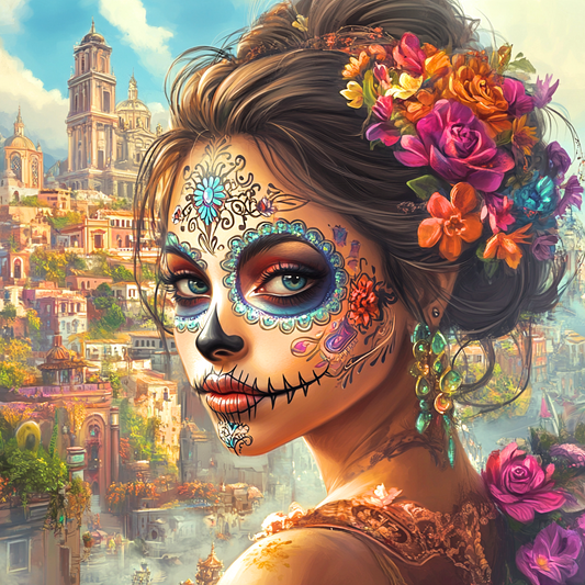Hair With Flowers Day Of The Dead Diamond Art Kit