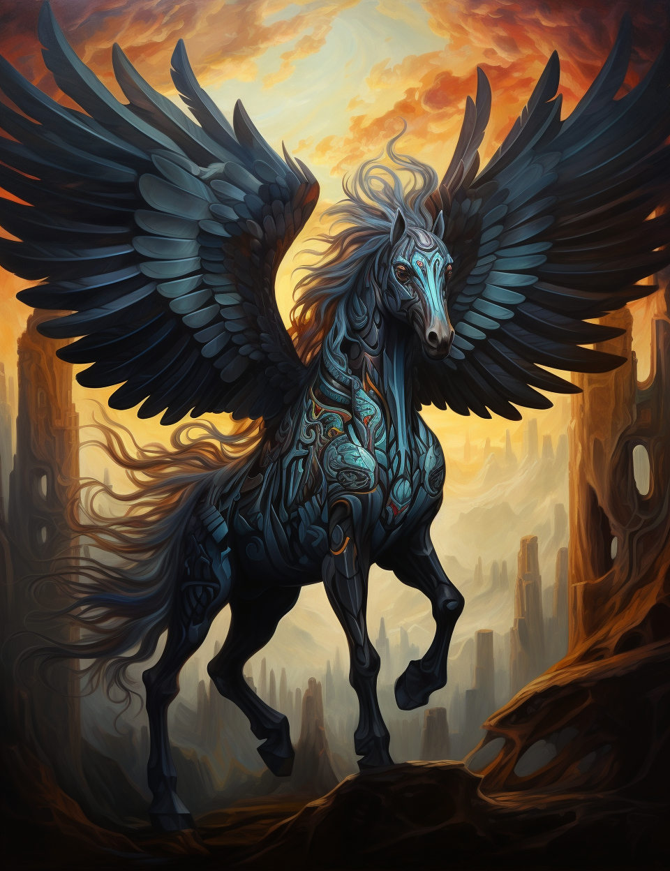 Abstract Pattern Pegasus Diamond Art Kit