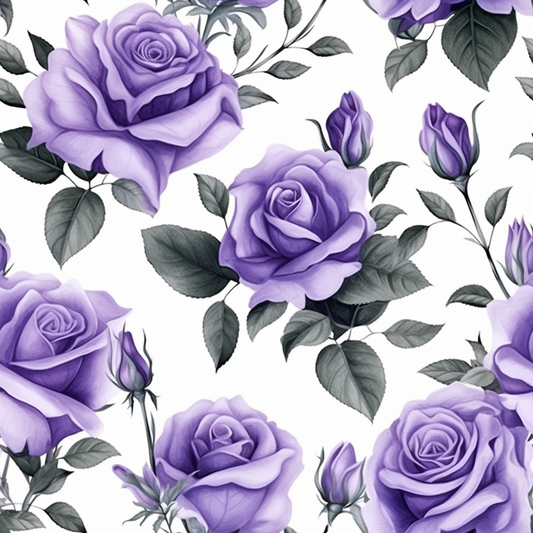 Purple Rose Pattern Diamond Art Kit