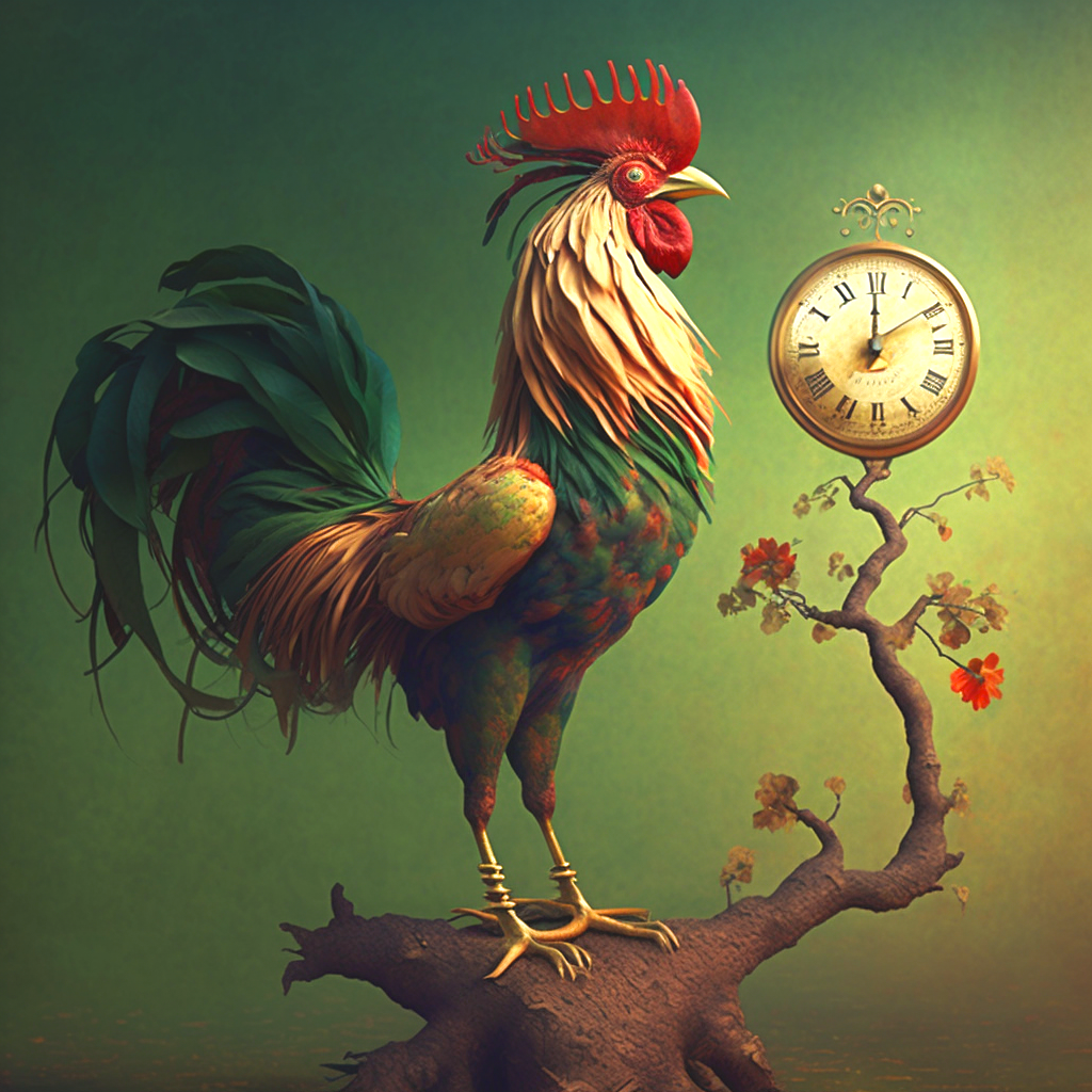 Rooster Clock Diamond Art Kit