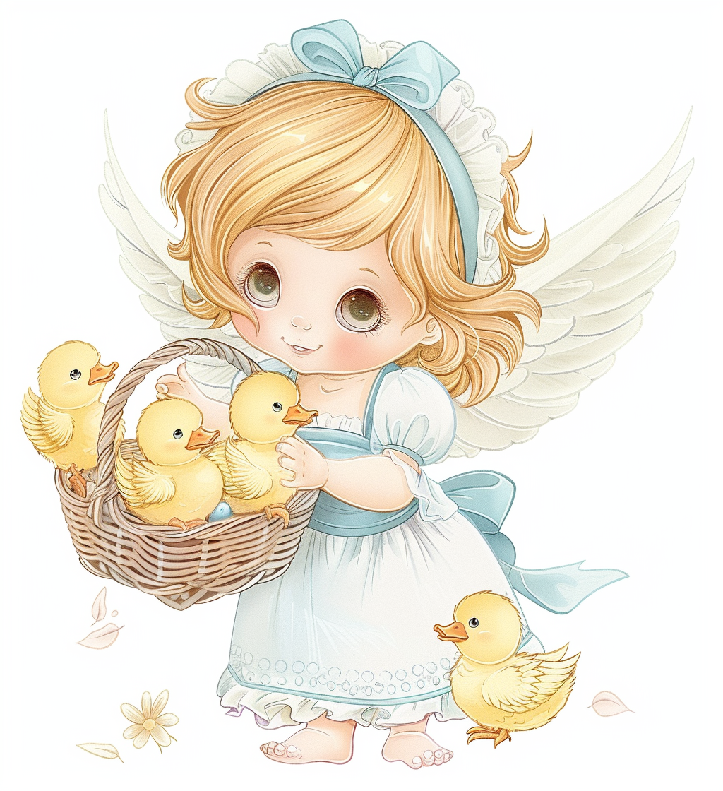 Four Ducklings Blue Dress Angel Diamond Art Kit