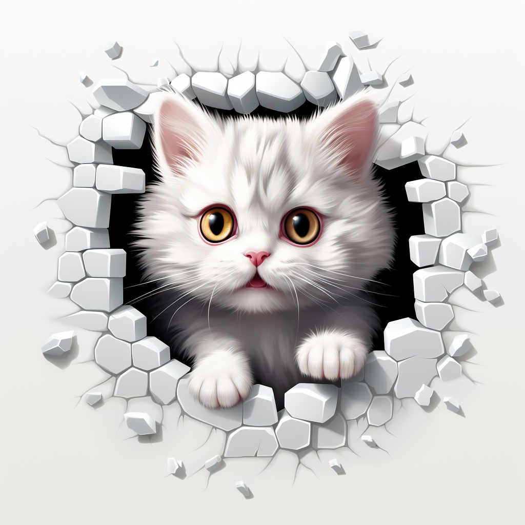Sugar Cube White Cat Diamond Art Kit