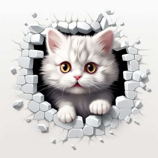 Sugar Cube White Cat Diamond Art Kit