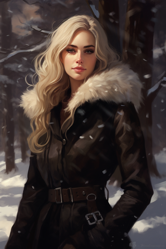 Winter Coat Woman Diamond Art Kit