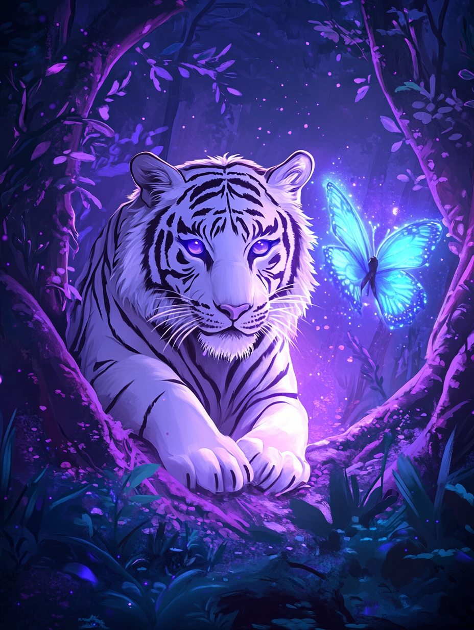 Blue Butterfly Whitetiger Diamond Art Kit
