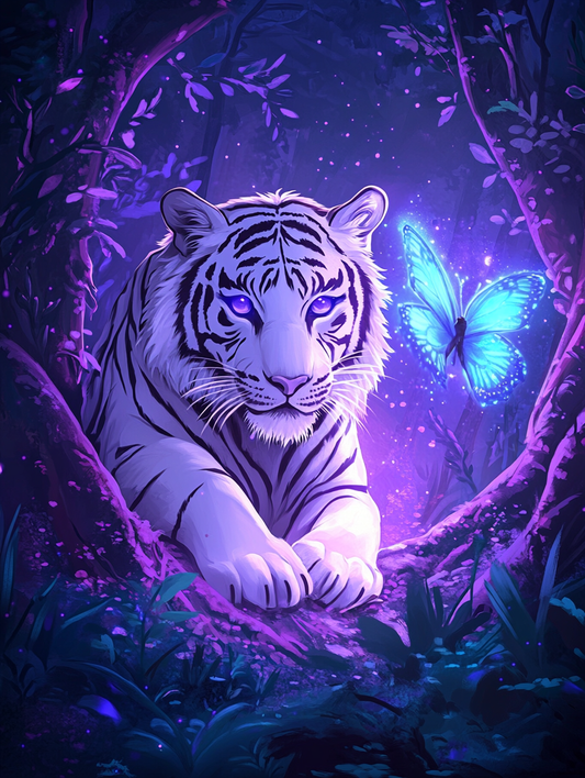 Blue Butterfly Whitetiger Diamond Art Kit