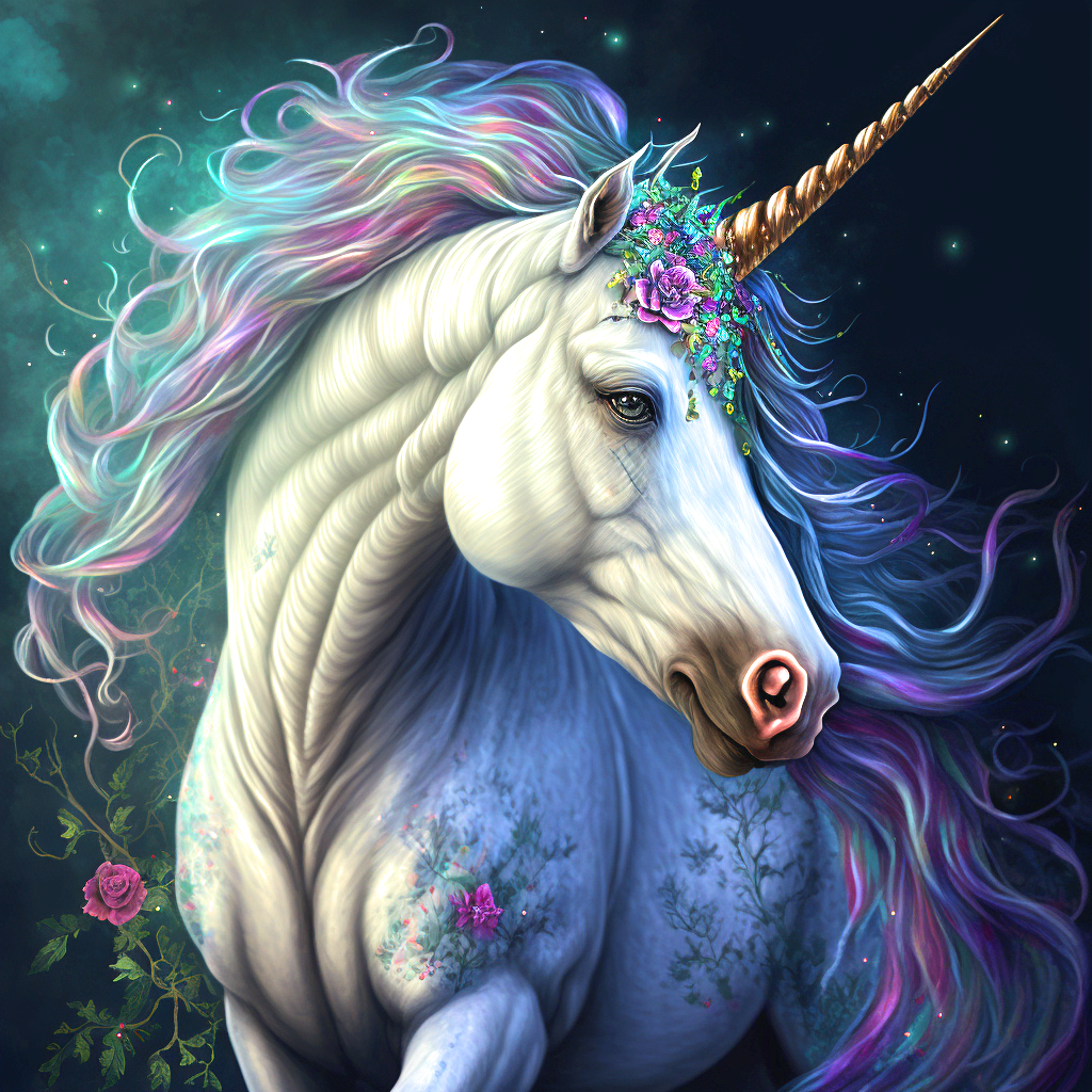 Purple Flower Unicorn Diamond Art Kit