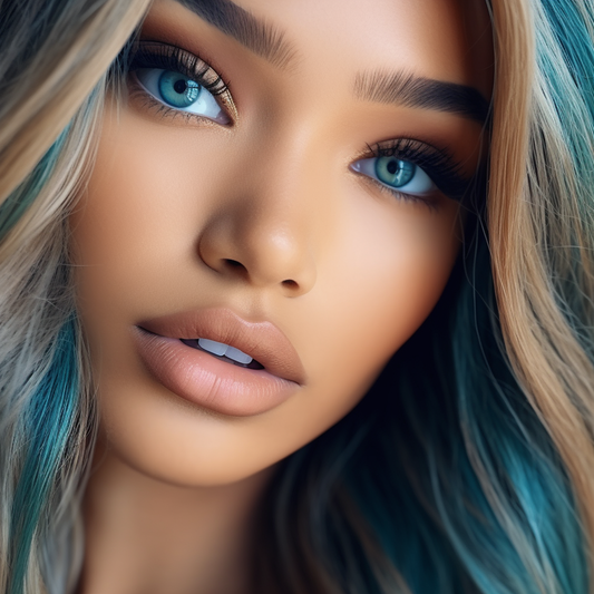 Blueeye Blue Streaked Hair Girl Diamond Art Kit