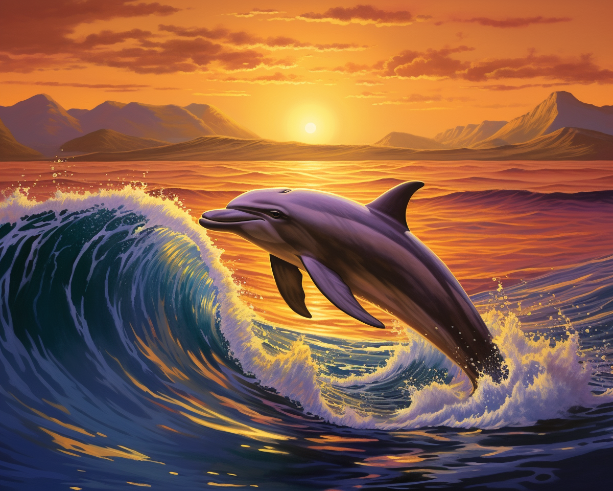 Mountain Sunset Dolphin Diamond Art Kit
