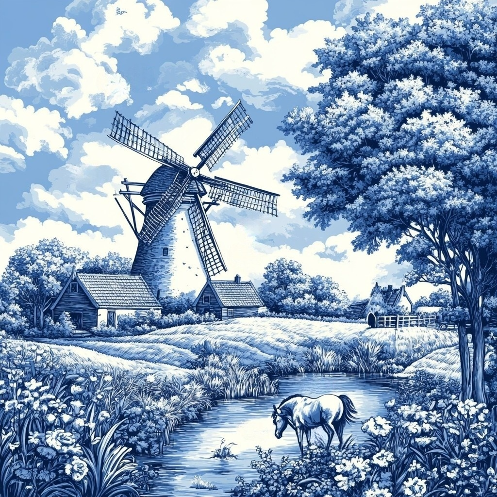 Windmill Farmhouse Diamond Art Kit