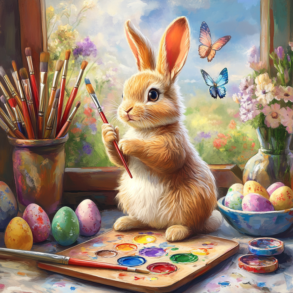 Painter Rabbit Diamond Art Kit