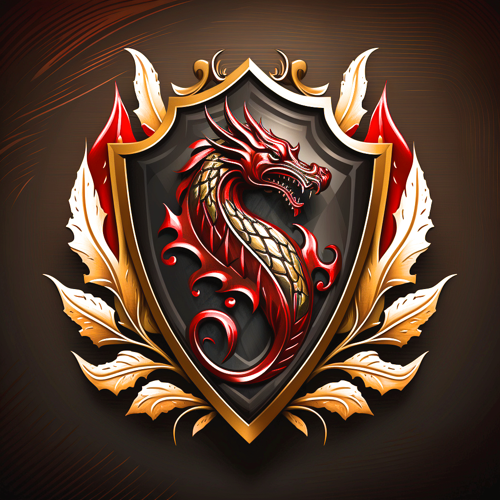 Red Gold Dragon Shield Diamond Art Kit