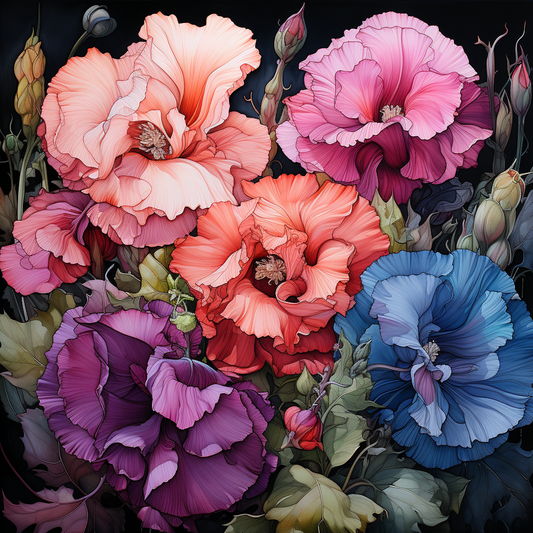 Many Color Of Peonies Diamond Art Kit